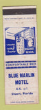 Matchbook Cover - Blue Marlin Motel Stuart FL WORN