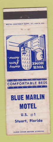 Matchbook Cover - Blue Marlin Motel Stuart FL WORN