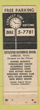 Matchbook Cover - Citizens National Bank Lubbock TX WORN