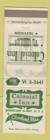 Matchbook Cover - Colonial Inn Cleveland MS