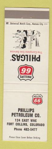 Matchbook Cover - Phillips 66 oil gas Fort Collins Colorado