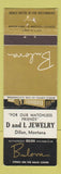 Matchbook Cover - Bulova Watches D and L Jewelry Dillon MT