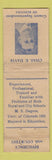 Matchbook Cover - Chas Davis County Superintendent Colorado Run Arrestor