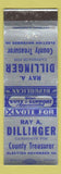 Matchbook Cover - Ray Dillinger County Treasurer Election