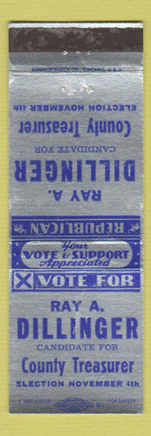Matchbook Cover - Ray Dillinger County Treasurer Election