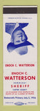 Matchbook Cover - Enoch Watterson Sheriff Election Carter County 1956