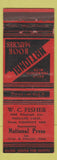 Matchbook Cover - WC Fisher National Book Matches Oakland CA