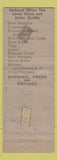 Matchbook Cover - WC Fisher National Book Matches Oakland CA
