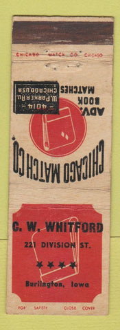 Matchbook Cover - Chicago Match Company CW Whitford Burlington IA WEAR