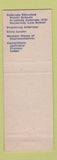Matchbook Cover - Bert Gallegos State Rep Election