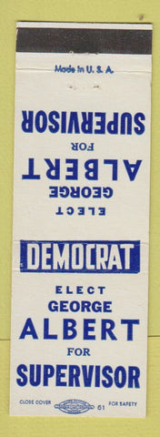 Matchbook Cover - George Albert Supervisor Election