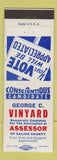 Matchbook Cover - George Vinyard Assessor Election Saline County