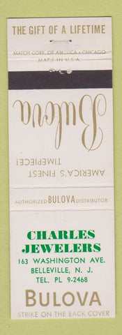 Matchbook Cover - Bulova Watches Charles Jewelers Belleville NJ