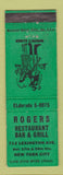 Matchbook Cover - Rogers Restaurant Bar Grill New York City hillbilly