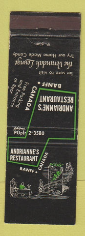 Matchbook Cover - Andrianne's Restaurant Banff AB
