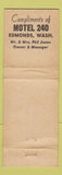 Matchbook Cover - Joneses Motel 240 Edmonds WA WEAR