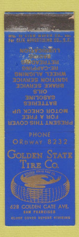 Matchbook Cover - Golden State Tire San Francisco CA CLIX WEAR