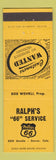 Matchbook Cover - Ralph's Phillips 66 oil gas Denver Colorado YELLOW