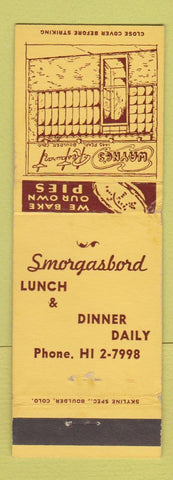 Matchbook Cover - Wayne's Restaurant Smorgasbord Boulder Colorado