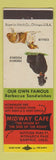 Matchbook Cover - Midway Cafe Garfield Colorado BBQ