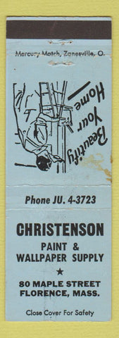 Matchbook Cover - Christenson Paint Wallpaper Florence MA WORN