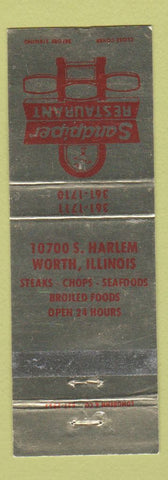 Matchbook Cover - Sandpiper Restaurant Worth IL
