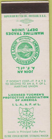 Matchbook Cover - Marine Trades Union AF of L Maritime Union