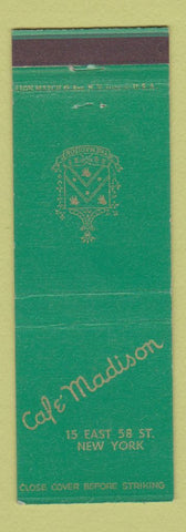 Matchbook Cover - Cafe Madison New York City