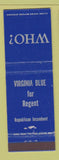 Matchbook Cover - Virginia Blue for Regent Republican