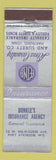 Matchbook Cover - Aetna Insurance Donkle's Fort Atkinson WI