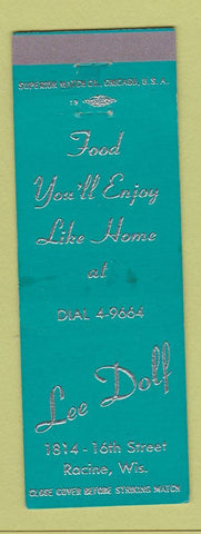 Matchbook Cover - Lee Doff Racine WI restaurant WEAR