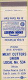 Matchbook Cover - Meat Cutters Union East St Louis IL