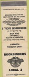 Matchbook Cover - Bookbinders Union Local 3 San Jose