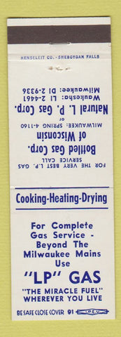 Matchbook Cover - LP Gas Propane Milwaukee WI