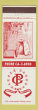 Matchbook Cover - CP Steak House Bismarck ND