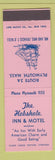 Matchbook Cover - The Hobshole Inn Motel Plymouth MA