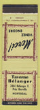 Matchbook Cover - Taverne Belanger Montreal QC