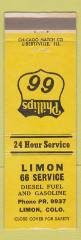 Matchbook Cover - Phillips 66 oil gas Limon Colorado