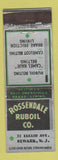 Matchbook Cover - Rossendale Ruboil Newark NJ belting WEAR
