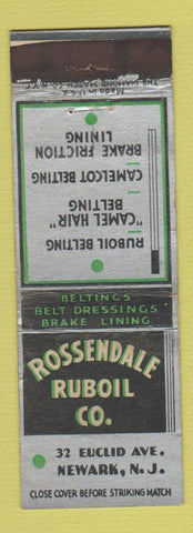 Matchbook Cover - Rossendale Ruboil Newark NJ belting WEAR