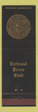 Matchbook Cover - National Press Club Washington DC