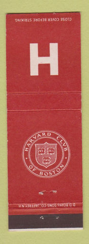 Matchbook Cover - Harvard Club of Boston MA