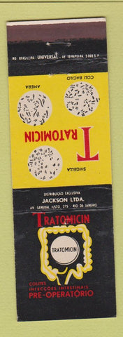Matchbook Cover - Tratomicin Medicine Pills Rio De Janeiro Brazil