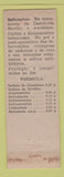 Matchbook Cover - Tratomicin Medicine Pills Rio De Janeiro Brazil