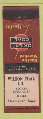 Matchbook Cover - Wilson Coal Orient Davenport IA