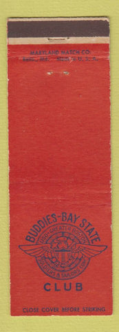 Matchbook Cover - Buddies Bay State Club Boston MA USO WEAR