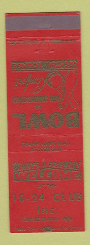 Matchbook Cover - 10-24 Club Cumberland WI