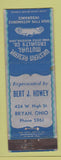 Matchbook Cover - Western Reserve Insurance Bert Howey Bryan OH WEAR