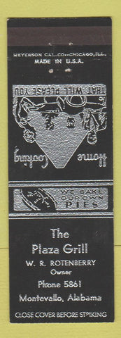 Matchbook Cover - Plaza Grill Montevallo AL