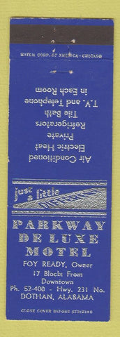 Matchbook Cover - Parkway De Luxe Motel Dothan AL